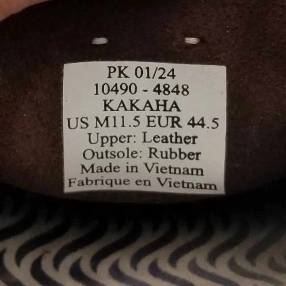 OluKai Kakaha Premium Leather Dark Java Brown Mens Slip-On Loafer Shoe Size 11.5